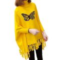 Women's Winter! Creative Butterfly Printed Fleece Poncho For Women Printed Poncho For Girls. 