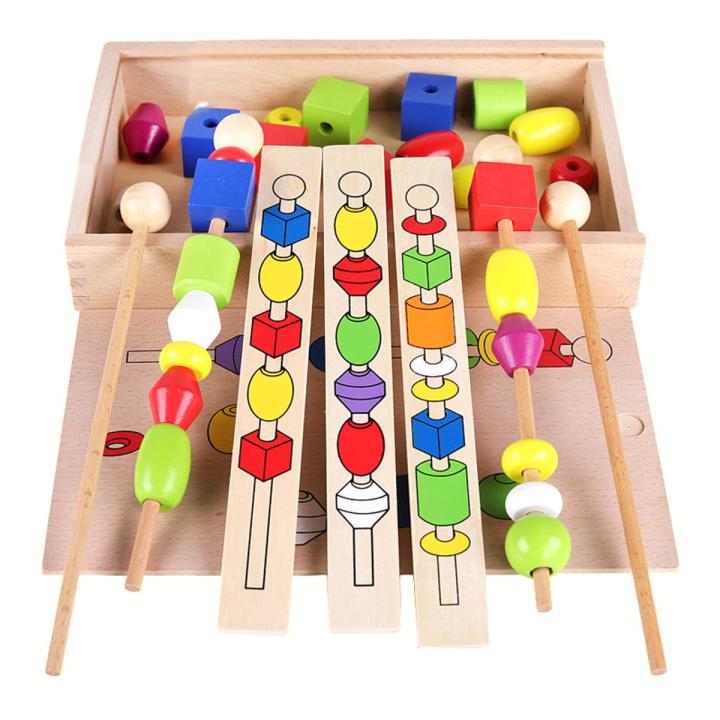 Puzzle Beaded Box  Beaded Puzzles  Beads  Early Learning  Wooden toys  Homeschooling  Sticks  beads with sticks  Toys & Games  Child Development  Shapes  Wooden Shapes  Wooden