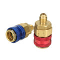 2pcs R134A High Tools DIY Low Quick Coupler Connector Adapter Type Auto AC Manifold Gauge. 