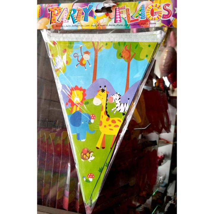 Jungle Theme Flags Banner Birthday Party Celebrations & Decorations, Jungle Safari Flag banner for party decoration
