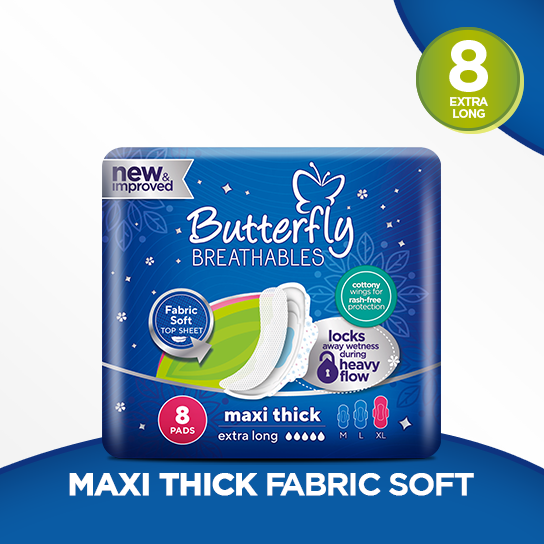 Butterfly Breathables Maxi Thick Sanitary Pads - Extra Large - Blue
