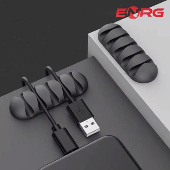 ENRG 4 Ports / 4 Holes Cable Organizer Wire Winder For Fast Charging Cable Micro Type C Cable Earphone Headphone Headsets Holder Gaming Mouse Charging Cable Cord