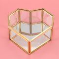 Flip Heart Shaped Geometric Glass Jewelry Box Glass Ring Box Exquisite Unique Wedding Jewelry Box Ring For Wedding Decoration. 