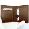 Genuine Cow Leather Short Bifold Book Wallet for Men. 