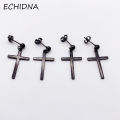 1Pc Men Women Stainless Steel Cross Dangle Ear Stud Earring. 