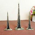 Burj Khalifa Metal Tower Model For Home & Office Decoration - Antique Golden Statue Sculpture (12cm) Collectible Monument Decorative Showpiece. 