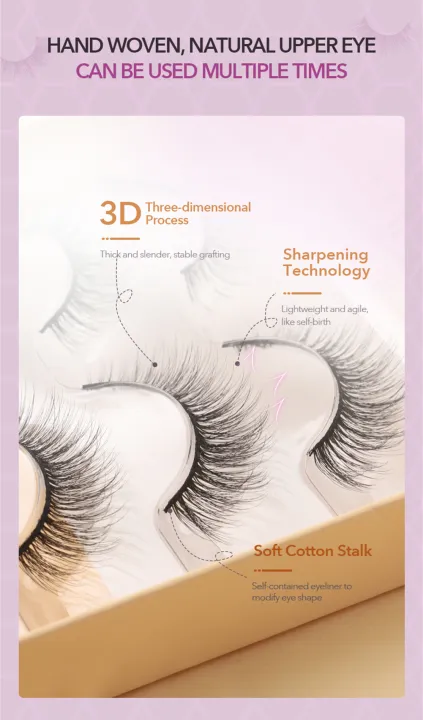 NEW%205%20pairs%203D%20mink%20natural%20makeup%20eyelash%20extension%20long%20cross%20volume%20soft%20false%20eyelashes%20winged%20faux%20cils%20-%20Image%205