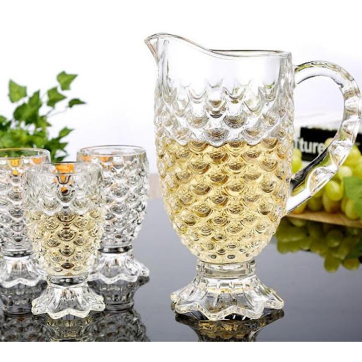 Fish Style Jug Glass Water Set 7 pcs