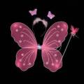 3 Pcs/ Set Kids Children Costume Cosplay Angel Wings Magic Wand Prop Girls Butterfly Fairy Wings Costume. 