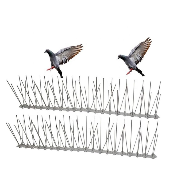 Bird Spikes Stainless Steel for Pigeons Small Birds Anti Bird Spikes Bird Deterrent Spikes Repellent Fence Spikes Cover 1 Feet (6 Pack