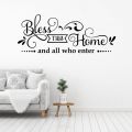 Zecor Gallery Bless this Home Wall Sticker Self Adhesive for Kitchen Tiles Bedroom Living Room Decoration Wall Art Stickers. 