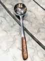 Spoon - Milk or Tea Spoon - High Quality Small 12" Stainless Steel Wooden Handle Milk Pouring Tea Laddle Cooking Deep Spoon چائے والا پوا. 