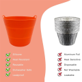 Silicone Grease Bucket Liners for / Pellet Smoker Grill, Reusable Grill Drip Tray Bucket Liner Easy Install Easy to Use. 
