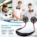 Hanging Neck Fan Hands Free Portable Fan - Rechargeable Mini USB  Fan Personal Fan Hanging  Fan for Kitchen Rechargeable for Girls Working Traveling Office Reading Folding Handheld Fan Wearable Portable Mini Fan 360 Degrees USB Chargeable. 
