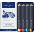 Faber-Castell Creative Studio Goldfaber Wood Cased Color Pencils - Tin of 12 Colors. 