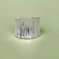 Wide Chunky Silver Irregular Concave Convex Tin Foil Paper Rings Engagement Ring For Women Men. 
