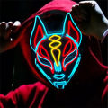 Fox Mask Neon Led Light Cosplay Mask Halloween Party Rave Led Mask. 