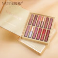 SAM SUGAR 12 Colors Book Lip Gloss Set Matte Velvet Non-stick Cup Lip Gloss Lipstick Cross Border Wholesale. 