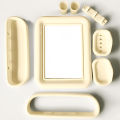 Complete Mirror Set All in One/ With Mirror/ With Storage Rack or Shelf/ With Towel Rail/ With Toothbrush Holder/ With Soap Dish Holder, and Hanger Hooks. Aaina/ Mirror/ Bathroom Mirror/ Basin Mirror/ Sheesha Set.. 
