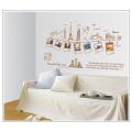 Travel Frame Wall Stickers Family Memories DIY Wall Decor Hanging PVC Wall Paper Eiffel Tower Removeable Wall Decal. 