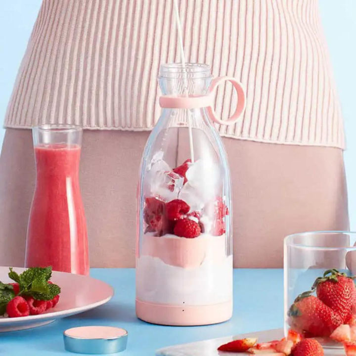 Original Portable Electric Bottle Juicer for Shakes - Mini Fast Portable Juicer Blender USB Rechargeable - Multifunctional Juice Maker Machine with Six Blades for Blending