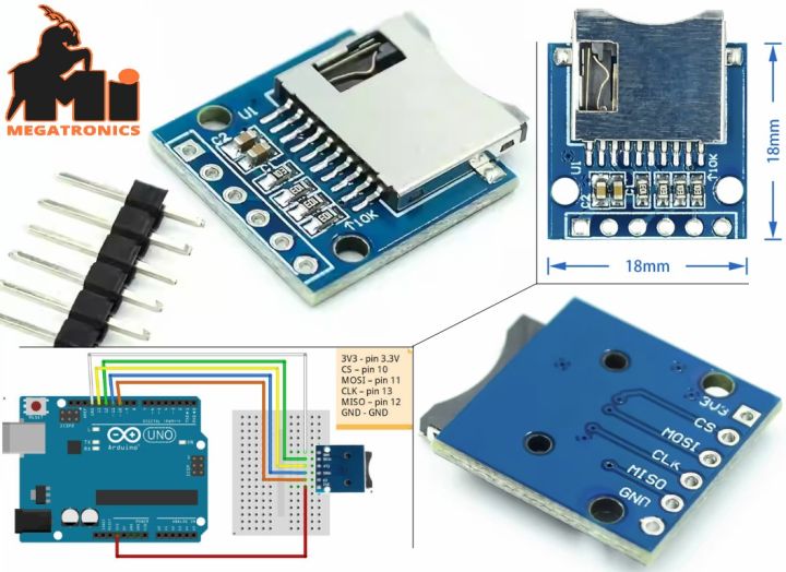 Memory SDcard mini Micro SD card reader writer module Arduino raspberry ...