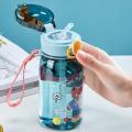 Kids Water Sippy Cup With Straw Cartoon Leakproof Water Bottles Outdoor Portable Drink Bottle Children's Lovely Cup. 