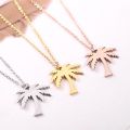 RIR Women Dainty Gold Palm Tree Necklace Stainless Steel Coconut Pendant Necklaces Minimalist Plant Jewelry. 