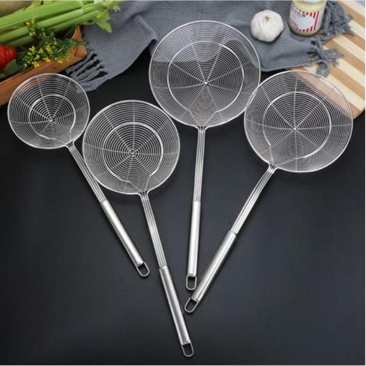 Pakora Frying Strainer Stainless Steel Ladle Food Frying Spoon With Long Handle For Home Kitchen Fried Kitchen Restaurant