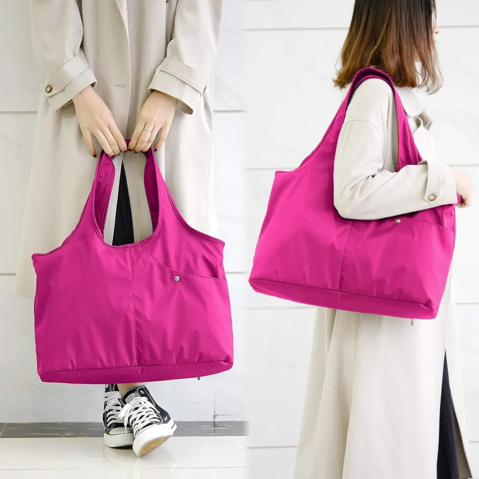 Oxford Waterproof Women s Bag Large Capacity Folding Travel Bag Travel Lightweight Waterproof Carry on Luggage Bags with Fixed Strap Dry and Wet Separation Foldable Travel Duffel Bag for Weekender Ove...