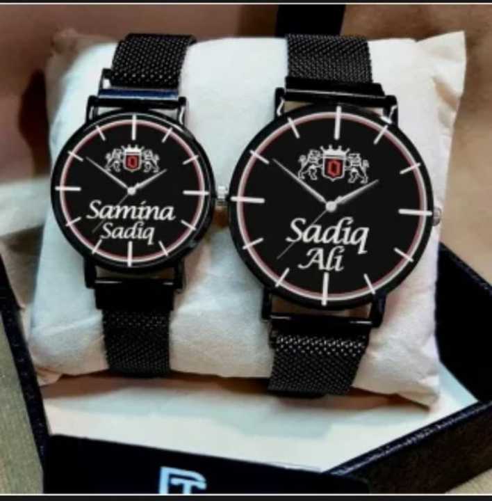 Customize Name Magnet Chain Watches for Couples