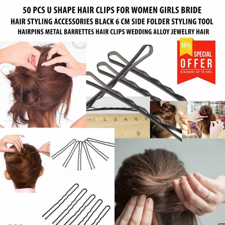 50 peaces Heavy Duty Hair Pins Plain in black