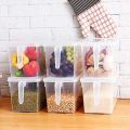 1 pc Large Fridge Organizer Food Storage Containers Stackable Refrigerator Organizer Bins with Lids Clear Plastic Organizer Square Produce Saver for Fruits,Vegetable,Meat. 