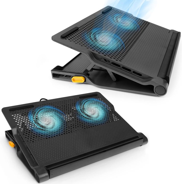 Targus 17" inch Dual Fan Lap Chill Mat Plus - Ergonomic, Neoprene Laptop Cooling Pad, Heat Protection Laptop Cooler, Dual-fan Heat Dispersion, 4 Port USB Hub Laptop Fan, (AWE81US) Black