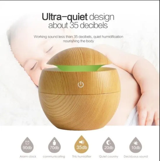 ASM Wood Aromatherapy Essential Oil Aroma Diffuser 40ML- Wooden Color ...