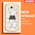 JIUMOO For Samsung J4 Plus 2018 J4 Prime Case Cute Cartoon Funny White Cats TPU Casing Soft Protective Cover Simple Solid Candy Color Shockproof Wave Edge Phone Cases. 