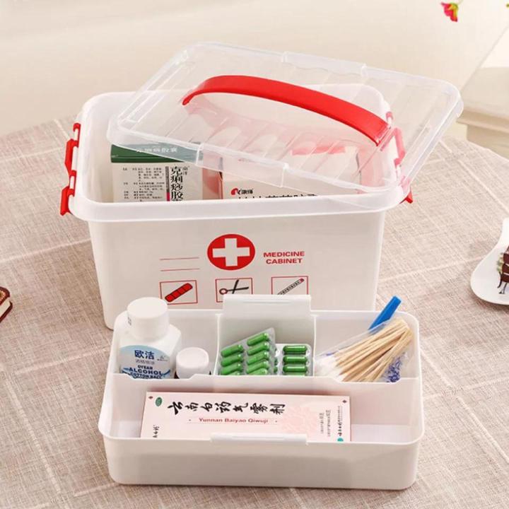 Large Family Medicine Box Plastic Multi-Layer First Aid Box Health Box Medicine Storage Box Home Medical Box Medicine Storage Box