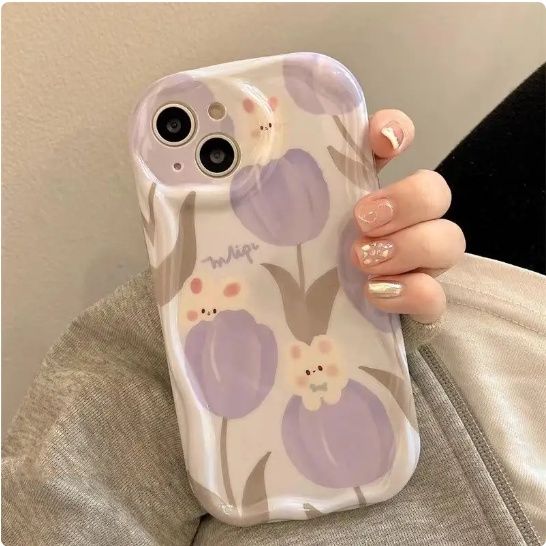 Cute Rabbit Flower Floral Case For Infinix Smart 8 Pro X6525B / Smart 8 Plus X6526 / Smart 8 HD X6525 / Smart 8 X6525 Cover Curly Wave Soft Silicone