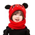 Winter Wool Cap with neck warmer for Kids |Panda caps for kids winter | Baby Set Velvet Cartoon Panda Rabbit Baby Head Cover Warm Neck Collar Kids. 
