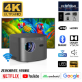 F18 Android Projector 550 ANSI Lumens Auto Focus 4K Ultra HD native 1920X1080P  Dual Wifi6 BT Home Theater outdoor Smart Projector better than HY350. 