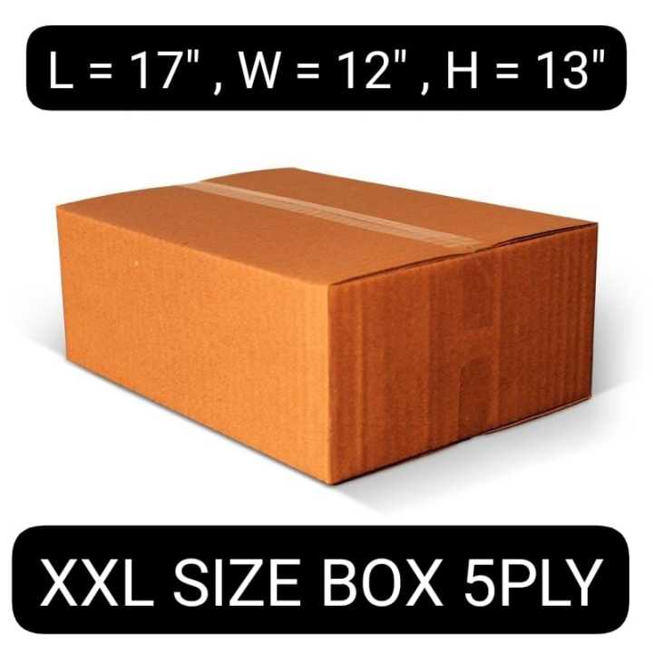 Export Quantity Size XXL LARGE (L=17 X W=12 X H=13) Inch-5 PLY BOX-Plain Packing Box Bundle of 10 & 20 Box -Shipping Boxes ,Packing Material