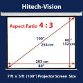 Hitech-Vision Electric Projector  Screen – Matt White 100"   4:3 (7ft x 5 ft). 