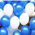 Happy Birthday Blue and White Theme Set - Baby Shower Party Balloons Package, Perfect Blue and white Birthday Decoration and celebration for male baby, boy and men of any age with banner card and multiple latex and confetti balloons. 