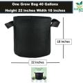 ONE Grow Bag 40 Gallon Size 22 x18 inches Heavy Duty for Plant/Vegetable/Herb/Fruit Breathable Fabric Grow Planter Pot Bags with Handles,. 