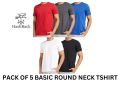 HashBack Pack of 5 basic Oversized premium Tshirt For Men. 