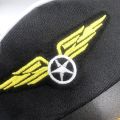 Stylish Captain Hat Pilot Hat Aviation with Badge Adjustable Octagonal Hat. 
