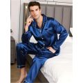 NightWear for men Nighty Finely Stitched Mens Silk Satin wear Pajamas Set, NightWear for men Night suit for boys and men, Sleeping Dress Mens Sleepwear Sexy Loungewear Sleeping Suit lingerie  shirt and Pajama ,Night Dress for men. 