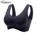 Gym Underwear Sweet Lace Flower Pattern Push Up Stretchy Bra. 
