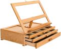 Wood Table Sketch Box Easel Box With Drawers Desktop Easel Wooden Art Tabletop Box for Drawing Painting and Sketching Portable Wooden Artist Desktop, Board for Canvas, Painting, Drawing Sketching Book Stand Wood Artist Desktop Case. 