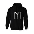 Black Ertugrul Kayi Tribe Printed Fleece Full Sleeves Pull Over Hoodie For Men And Women. 